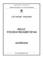 Pháp luật về thu hồi đất nông nghiệp ở việt nam