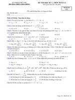 Đề thi HK1 Toán 12 năm học 2016 - 2017 trường THPT Chân Mộng - Phú Thọ - TOANMATH.com