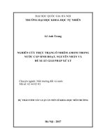 NGHIÊN cứu THỰC TRẠNG ô NHIỄM AMONI TRONG nƣớc cấp SINH HOẠT, NGUYÊN NHÂN và đề XUẤT GIẢI PHÁP xử lý TT 