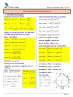 cong thuc luong giac lop 10
