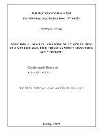 TỔNG hợp và ĐÁNH GIÁ KHẢ NĂNG xử lý môi TRƯỜNG của vật LIỆU mno2 KÍCH THƯỚC NANOMET MANG TRÊN nền PYROLUSIT TT 