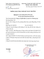 THÔNG BÁO THAY ĐỔI KẾ TOÁN TRƯỞNG|CÔNG TY CỔ PHẦN DỊCH VỤ VẬN TẢI VÀ THƯƠNG MẠI