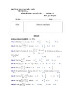 Đề kiểm tra Đại số và Giải tích 11 chương 4 (Giới hạn) trường Nguyễn Trãi - Thanh Hóa - TOANMATH.com