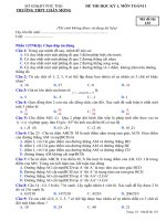 Đề thi HK1 Toán 11 năm học 2016 - 2017 trường THPT Chân Mộng - Phú Thọ - TOANMATH.com