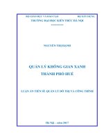 Quản lý không gian xanh thành phố huế