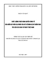 Chất lượng thực hành quyền công tố của Kiểm sát viên tại phiên toàn xét xử hình sự sơ thẩm theo yêu cầu cải cách tư pháp ở Việt Nam (tt)