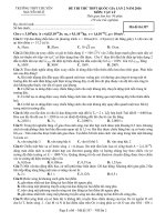 Đề thi thử THPT Quốc gia môn Vật lý năm 2016 trường THPT Chuyên Nguyễn Huệ, Hà Nội (Lần 2)