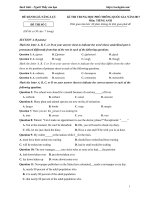 Đề thi thử THPT Quốc gia năm 2017 môn Tiếng Anh - Đề 2 (Có đáp án)