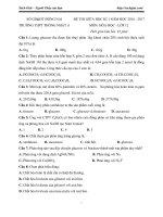 Đề thi giữa học kì 1 môn Hóa học lớp 12 trường THPT Thống Nhất A, Đồng Nai năm học 2016 - 2017