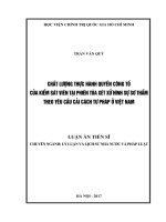 Chất lượng thực hành quyền công tố của Kiểm sát viên tại phiên toàn xét xử hình sự sơ thẩm theo yêu cầu cải cách tư pháp ở Việt Nam