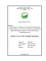 Ảnh hưởng của thời gian cai sữa đến sinh trưởng và phát triển của lợn con tại Công ty cổ phần phát triển Bình Minh, xã Phù Lưu Tế  huyện Mỹ Đức  thành phố Hà Nội