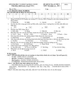 Đề thi học kỳ 1 môn Tin học lớp 12 Sở GD & ĐT Bắc Giang