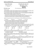 Đề thi học kì 1 môn Sinh học lớp 12 trường THPT Đa Phúc, Hà Nội năm học 2016 - 2017.