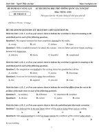 Đề thi thử THPT Quốc gia năm 2017 môn Tiếng Anh - Đề 11 (Có đáp án)