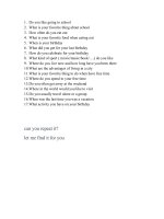 Câu hỏi thường gặp trong Speaking level 2  DTU