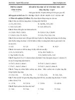 Đề thi học kì 2 môn Hóa học lớp 9 Phòng GD&ĐT Vĩnh Tường, Vĩnh Phúc năm học 2016 - 2017