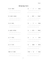 bai tap toan lop 3 dang de tim x