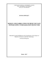 DISGN AND FABRICATION OF HIGH VOLTAGE POWER SUPPLY FOR RADIATION DETECTOR