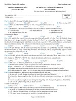 Đề thi thử THPT Quốc gia môn Sinh học năm 2016 trường THPT Ngọc Tảo, Hà Nội