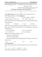 Đề thi học kì 1 môn Hóa học lớp 9 Phòng GD&ĐT Vĩnh Tường, Vĩnh Phúc năm học 2016 - 2017