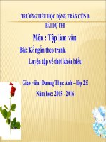 Kể ngắn theo tranh luyện tập về thời khóa biểu   TLV 2 