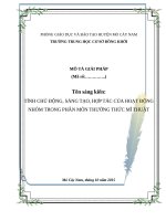 sáng kiến tính chủ động, sáng tạo, hợp tác trong phân môn thường thức mĩ thuật 