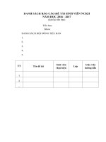 8. Mau danh sach cac de tai bao cao dan tai Tieu ban