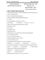 Đề thi học kì 2 môn Sinh học lớp 9 Phòng GD&ĐT Buôn Hồ, Đăk Lăk năm học 2016 - 2017