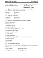 Đề thi học kì 1 môn Sinh học lớp 7 trường THCS Phạm Mệnh, Hải Dương năm học 2016 - 2017