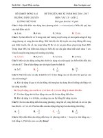 Đề thi giữa học kì 1 môn Vật lý lớp 12 trường THPT chuyên Lương Thế Vinh, Đồng Nai năm học 2016 - 2017