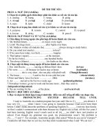 5 Đề thi thử vào 10 môn tiếng anh