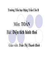 Diện tích hình thoi   toán 4 