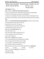 Đề thi học kì 1 môn Vật lý lớp 7 trường THCS Kỳ Thượng, Quảng Ninh năm học 2016 - 2017