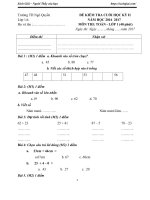 Đề thi học kì 2 lớp 1 môn Toán trường tiểu học Ngô Quyền, Đắk Lắk năm 2016 - 2017