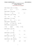 bai tap trac nghiem giai tich 12 tich phan