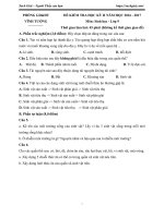 Đề thi học kì 2 môn Sinh học lớp 9 Phòng GD&ĐT Vĩnh Tường, Vĩnh Phúc năm học 2016 - 2017