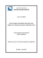Giảm nghèo cho đồng bào dân tộc thiểu số ở huyện đắk hà, tỉnh kon tum