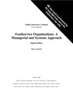 Food service organizations a managerial and systems approach 8th edition gregoire test bank 