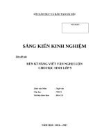 Rèn kĩ năng viết văn nghị luận cho học sinh lớp 9 