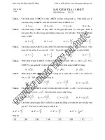 ĐỀ KIỂM TRA 15 PHÚT CHƯƠNG 1 HÌNH HỌC LƠP 12 MÃ ĐỀ 121