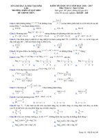 ĐỀ KIỂM TRA HỌC KỲ 1 TOÁN 12