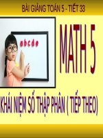 Toán 5   tuần 7   khái niệm số thập phân (tiếp theo) 