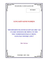 “Đổi mới kiểm tra đánh giá kết quả học tập của học sinh bằng hệ thống câu hỏi trắc nghiệm khách quan trong giảng dạy sinh học lớp 8 