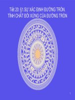 Toán 9   tiết 20 (sự xác định của đ­ờng tròn) 