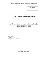 Hướng dẫn học sinh lớp 7 tiếp cận định lí hình học 