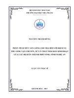 Phân tích mức sẵn lòng chi trả đối với dịch vụ thu gom, vận chuyển, xử lý chất thải rắn sinh hoạt của các hộ dân tại thành phố vinh, tỉnh nghệ an 