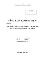 Một số biện pháp giáo dục đạo đức cho học sinh lớp 9 thông qua công tác chủ nhiệm 