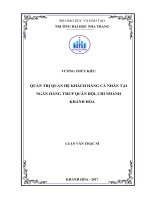 Quản trị quan hệ khách hàng cá nhân tại ngân hàng TMCP quân đội, chi nhánh khánh hòa 