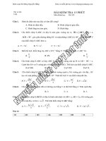 ĐỀ KIỂM TRA 15 PHÚT CHƯƠNG 1 HÌNH HỌC LỚP 12 MÃ ĐỀ 245