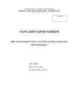 Một số biện pháp để tiết luyện tập hình học 7 đạt hiệu quả 